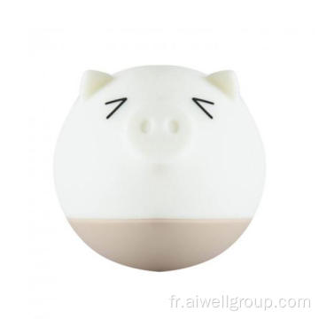 Cartoon LED Pig Silicone Baby Night USB lampe